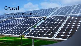  Presentation with solar panels - Audience pleasing slide set consisting of cell calture - closeup on solar panels capturing backdrop and a light blue colored foreground