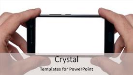  Presentation with smart - Slides with cell calture - man taking picture with mobile background and a light gray colored foreground