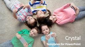  Presentation with childhood - Slide deck featuring cell cicle - childhood fashion friendship and people background and a gray colored foreground