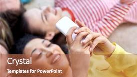  Presentation with technology students - Colorful presentation enhanced with cell cicle - education people and technology concept backdrop and a  colored foreground