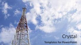  Presentation with cell tower - PPT theme enhanced with cell-communications tower background and a light blue colored foreground