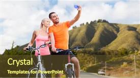  Presentation with technology mental health - Colorful presentation design enhanced with cell cycle - fitness sport technology and healthy backdrop and a tawny brown colored foreground