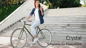  Presentation with cheerful - Slide set enhanced with cell cycle - full length portrait background and a light gray colored foreground