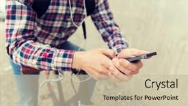  Presentation with business technology concepts digital lifestyle - Presentation having cell cycle - people travel technology leisure background and a soft green colored foreground