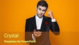  Presentation with creepy - Cool new theme with cell death - photo of handsome dead man backdrop and a tawny brown colored foreground