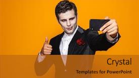  Presentation with creepy - Slides featuring cell death - photo of scary dead man background and a gold colored foreground