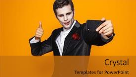  Presentation with halloween - Cool new PPT layouts with cell death - photo of ugly dead man backdrop and a gold colored foreground