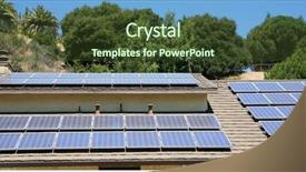  Presentation with alternative energy - Slides with cell extraction - alternative energy photovoltaic solar panels background and a tawny brown colored foreground