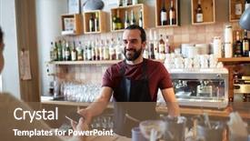  Presentation with business card - Amazing theme having cell free - small business people and service backdrop and a violet colored foreground