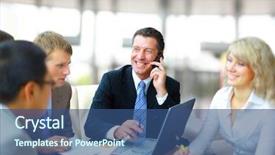  Presentation with phone meeting - Presentation design enhanced with  background and a  colored foreground