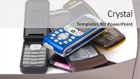  Presentation with mobile phones and hospital - Beautiful slide deck featuring mobile phones isolated on white backdrop and a white colored foreground