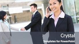  Presentation with team building - Presentation theme having young pretty asian woman background and a tawny brown colored foreground