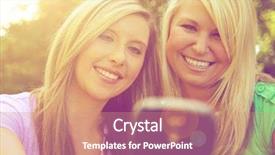  Presentation with selfie - Beautiful PPT theme featuring cell layers - two friends taking a selfie backdrop and a  colored foreground