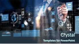  Presentation with networking - Cool new presentation theme with cell line - global networking as concept backdrop and a ocean colored foreground