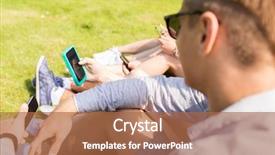  Presentation with people mobile technology - Slide deck with cell network - friendship leisure summer technology background and a  colored foreground