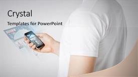  Presentation with business technology internet and network - PPT theme having handsome man practicing thai chi background and a light gray colored foreground