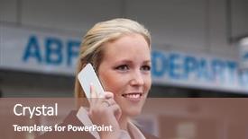  Presentation with cell - Slide deck enhanced with cell phone at the airport background and a coral colored foreground