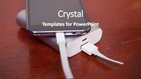  Presentation with power bank - Audience pleasing presentation theme consisting of cell phone charging with power backdrop and a tawny brown colored foreground