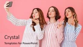  Presentation with cell - Slide set having cell phone during happy sleepover background and a lemonade colored foreground