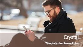  Presentation with cell mutation biology - Theme featuring cell phone in the city background and a  colored foreground