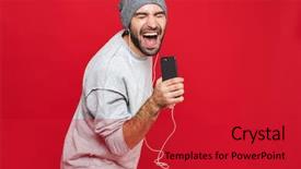  Presentation with process division of cell isolated - PPT layouts enhanced with cell phone isolated over red background and a red colored foreground