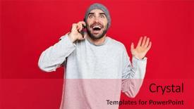  Presentation with process division of cell isolated - Beautiful theme featuring cell phone isolated over red backdrop and a red colored foreground