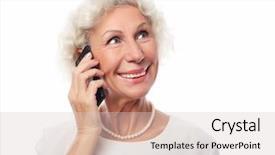  Presentation with communication - PPT theme featuring cell phone lock - technology communication age and people background and a lemonade colored foreground