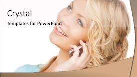  Presentation with communication - Theme enhanced with cell phone making a call background and a  colored foreground