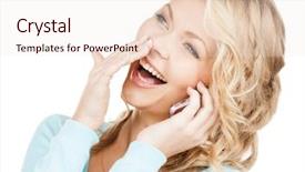  Presentation with communication - PPT layouts consisting of cell phone making a call background and a  colored foreground