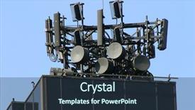  Presentation with cell phone towers - Theme having cell phone towers - antennas on the roof background and a tawny brown colored foreground
