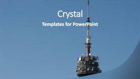  Presentation with broadcasting - Cool new presentation theme with mast cell - broadcasting transmitter tower backdrop and a teal colored foreground