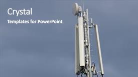  Presentation with gsm - Presentation theme having mast cell - gsm antenna background and a gray colored foreground