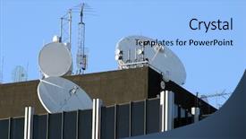 Presentation with broadcast - Colorful presentation theme enhanced with cell phone towers - satellite broadcast backdrop and a light blue colored foreground