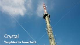  Presentation with signal - Colorful PPT theme enhanced with mast cell - tv signal transmitter tower pointing backdrop and a  colored foreground