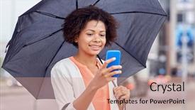  Presentation with bad weather - Cool new slide set with cell phone security - business bad weather and people backdrop and a coral colored foreground