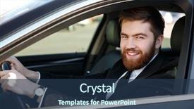  Presentation with driving - Audience pleasing slide set consisting of cell phone selling - close up portrait backdrop and a ocean colored foreground