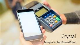  Presentation with pay - Beautiful presentation featuring cell phone selling - customer pay with cellphone backdrop and a lemonade colored foreground