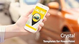  Presentation with taxi - PPT layouts consisting of cell phone to call taxi background and a red colored foreground