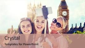  Presentation with summer holiday move - Beautiful slides featuring cell phone towers - summer vacation holidays travel technology backdrop and a coral colored foreground