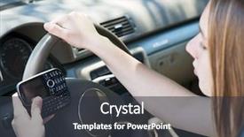  Presentation with distracted driving - Presentation design having cell phone while driving background and a dark gray colored foreground