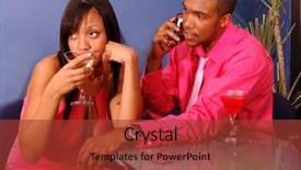  Presentation with african american black couple - Presentation with desk top calculator background and a light gray colored foreground
