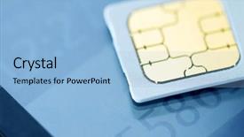  Presentation with cell - Audience pleasing presentation theme consisting of cell phone with sim card backdrop and a light blue colored foreground