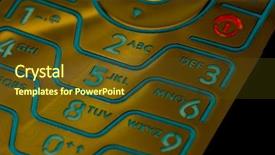  Presentation with cell phones - PPT theme featuring closeup of a cell phones background and a tawny brown colored foreground
