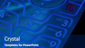  Presentation with cell phones - Beautiful presentation theme featuring closeup of a cell phones backdrop and a ocean colored foreground