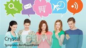  Presentation with doodles - PPT theme having cell signaling - people communication and technology concept background and a seafoam green colored foreground