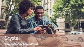  Presentation with young black couples hiking - PPT theme enhanced with cell signaling - young happy black couple outdoors background and a coral colored foreground