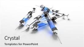  Presentation with injection - PPT theme having cell sorting - injection syringe medicine background and a white colored foreground