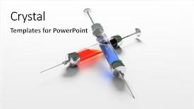  Presentation with obstetrics or fetal medicine - Presentation theme having cell sorting - syringe medicine background and a white colored foreground