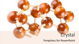  Presentation with molecular - Theme with cell structure - wood molecular background background and a coral colored foreground