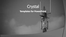  Presentation with cell tower - Cool new slide deck with fuel cells chemistry - cell tower heavy industry overview backdrop and a gray colored foreground